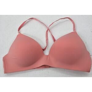 Victoria's Secret Bra 36B Pink T-Shirt Wireless Lightly Lined Seamless Soft VS